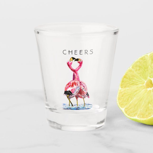 Tango Flamingo - Cheers Shot Glass (Front)