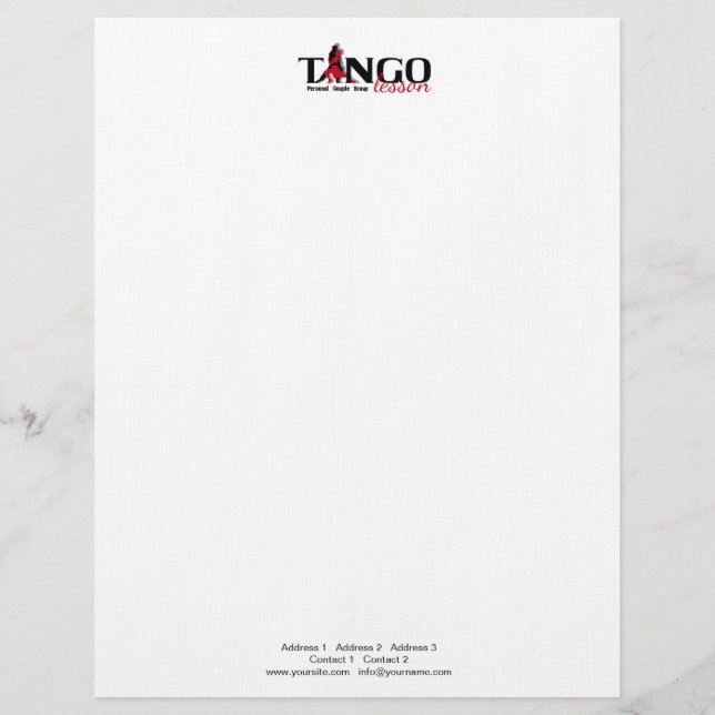 Tango Lesson - Letterhead Template (Front)