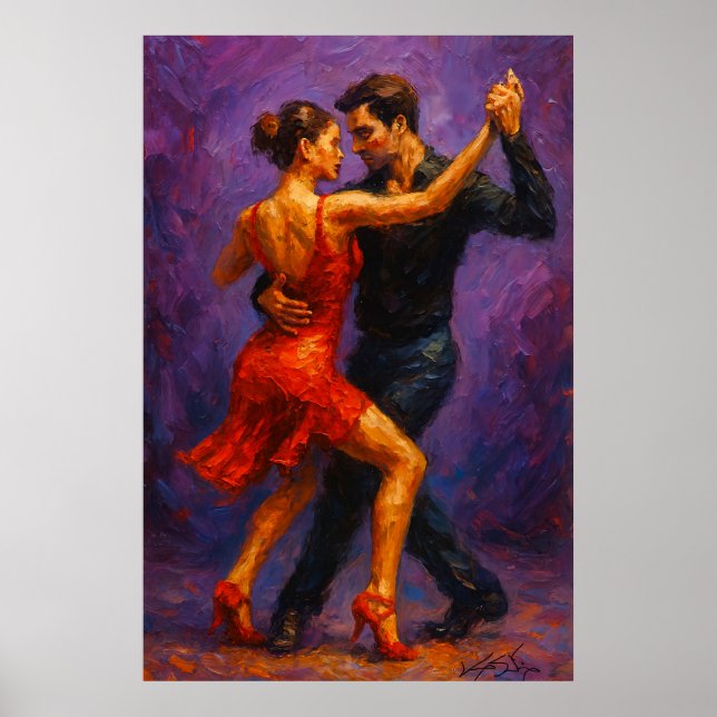 Tango Passion Red Dress Dance Poster (Front)