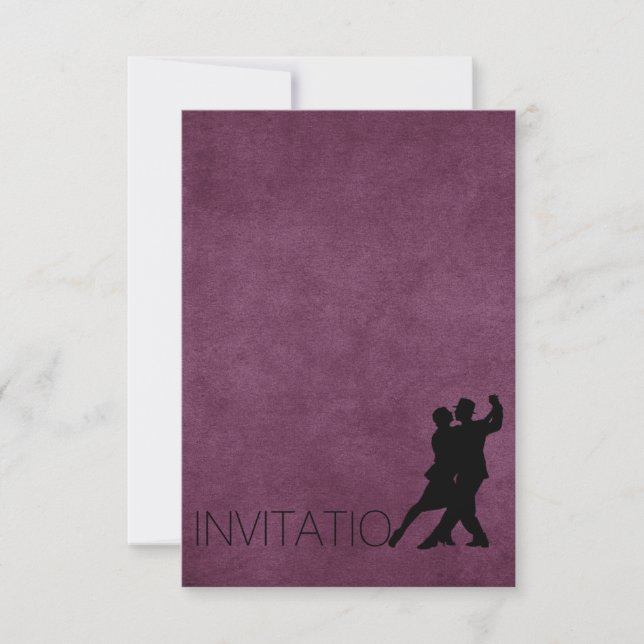 Tango Purple Personalised Elegant Invitation (Front)