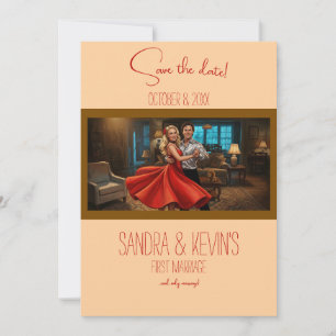 Tango Red Dress Wedding Save the Date Invitation