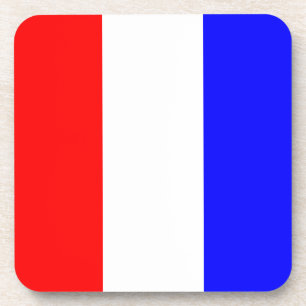 Tango red, white, blue stripes coaster