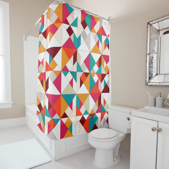 tangram geo shower curtain (In Situ)
