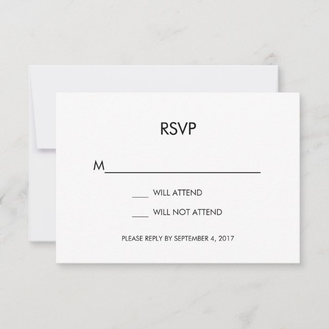 Tangram Heart Wedding RSVP Card Black Gold Silver (Front)