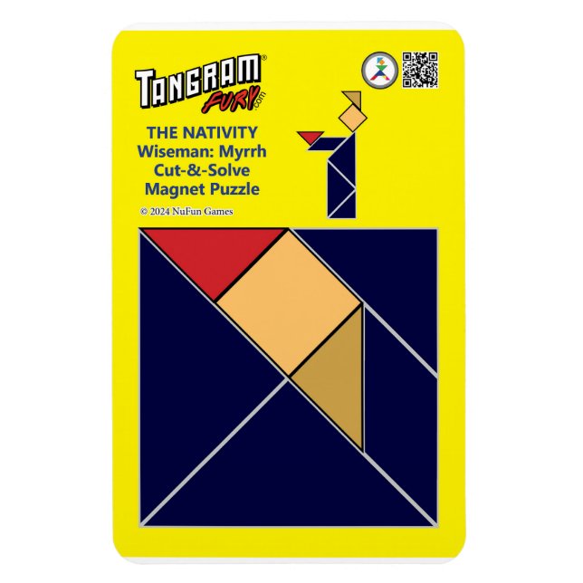 Tangram Nativity Magnet – Wiseman with Myrrh (Vertical)