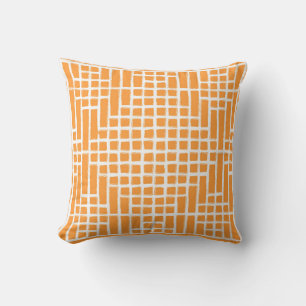 Tangy Orange Square Pattern Cushion