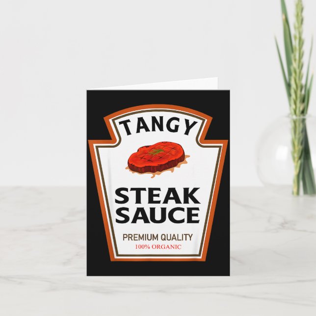 Tangy Steak Sauce Funny Condiment Costume Party Ma Card (Front)