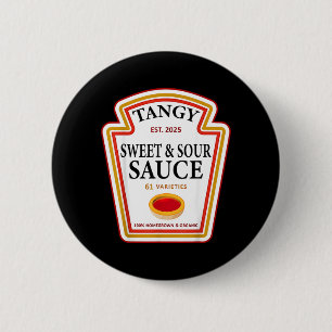 Tangy Sweet and Sour Sauce Group Condiment 6 Cm Round Badge
