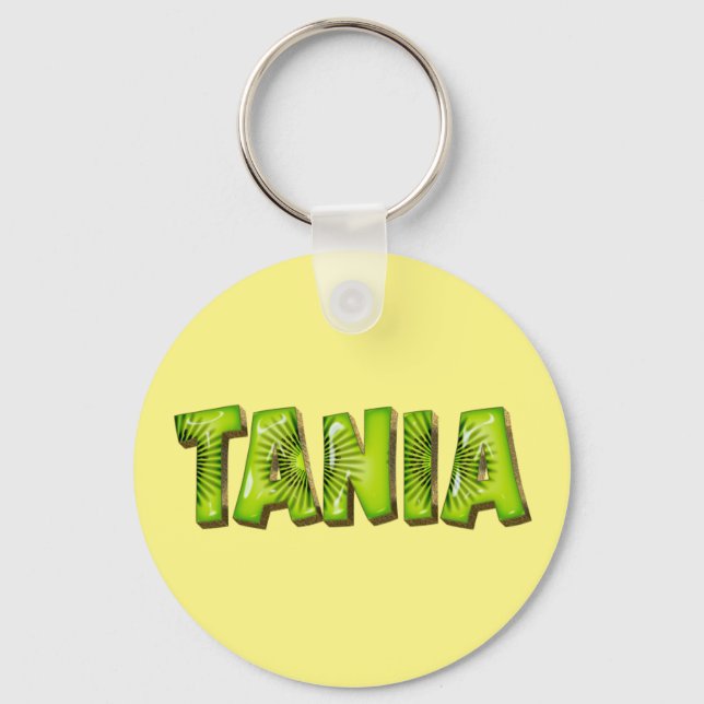 Tania Name Kiwi Design Keychain (Front)