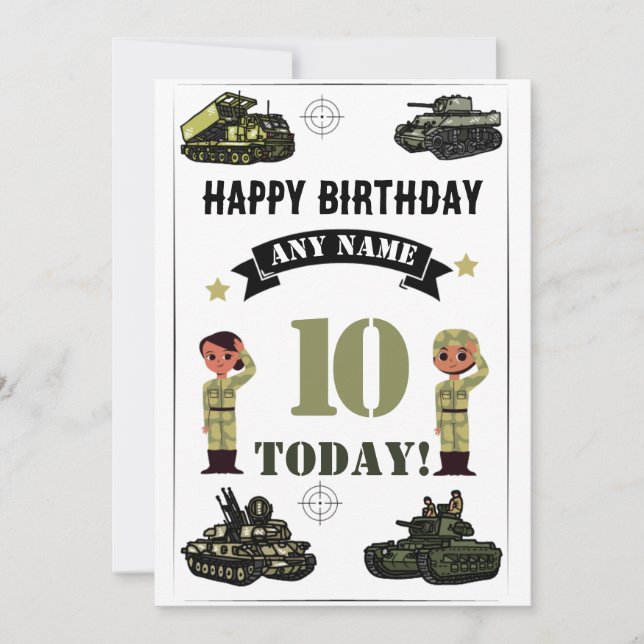 Tank Birthday Holiday Card (Front)