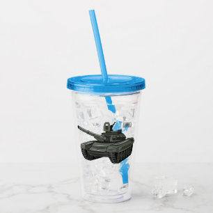 Tank cartoon illustration acrylic tumbler