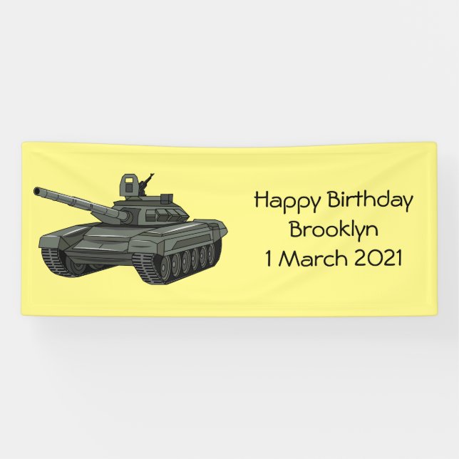 Tank cartoon illustration banner (Horizontal)