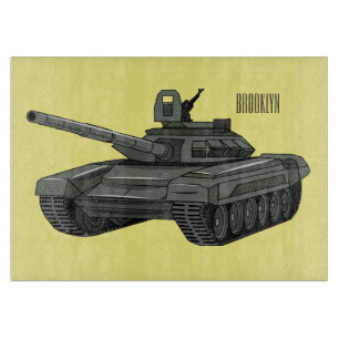 Tank cartoon illustration cutting board