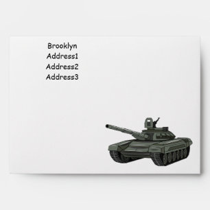 Tank cartoon illustration envelope