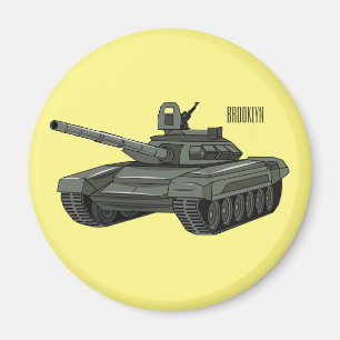 Tank cartoon illustration magnet