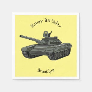 Tank cartoon illustration napkin