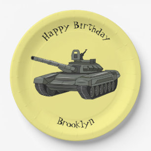Tank cartoon illustration paper plate