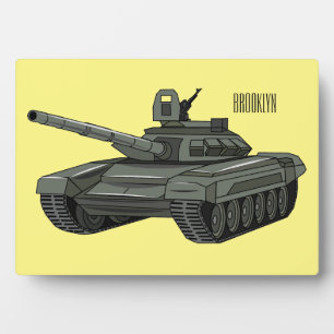 Tank cartoon illustration plaque
