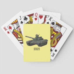 Tank cartoon illustration playing cards