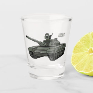 Tank cartoon illustration shot glass