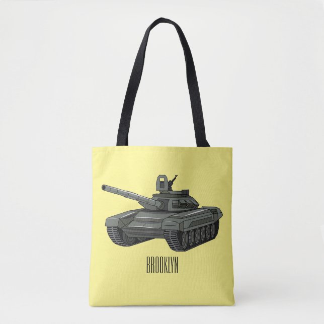Tank cartoon illustration tote bag (Front)