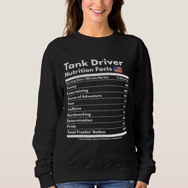 Tank Driver Nutrition Facts Retired Tanker Crewman (Front)