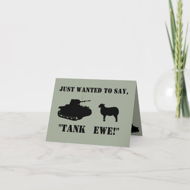 Tank Ewe Funny Thank You Cards (Front)