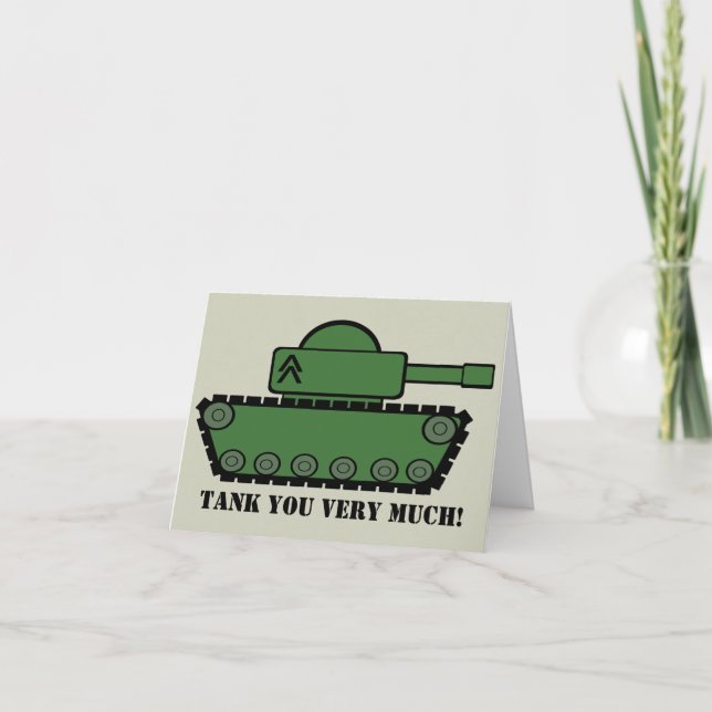 Tank Party Thank You Card (Front)