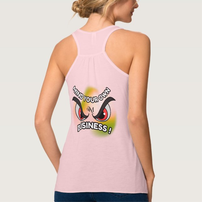 Tank Top : Mind Your Own (pink) (Back)