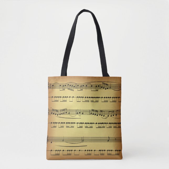 Tank Top ~ Sheet Music ~ Golden Background ~  Tote Bag (Front)