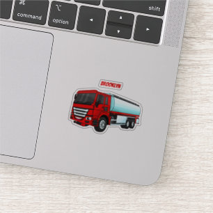 Tanker truck fuel transport cartoon illustration
