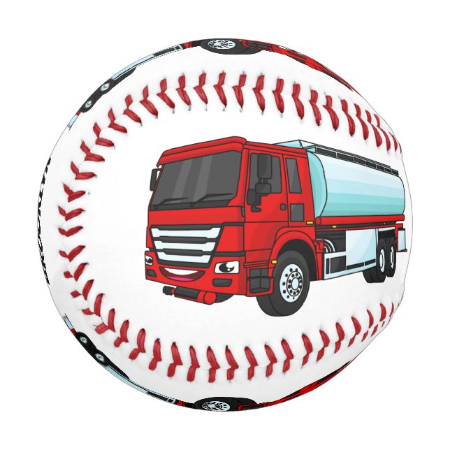 Tanker truck fuel transport cartoon illustration baseball (Front Left)