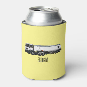 Tanker truck fuel transport cartoon illustration can cooler