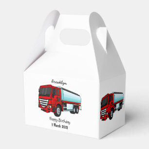 Tanker truck fuel transport cartoon illustration favour box