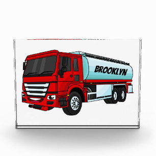 Tanker truck fuel transport cartoon illustration photo block