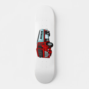 Tanker truck fuel transport cartoon illustration skateboard