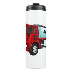 Tanker truck fuel transport cartoon illustration thermal tumbler
