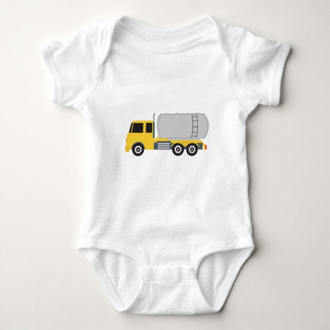 Tanker Truck Transportation Trucks Baby Bodysuit (Front)