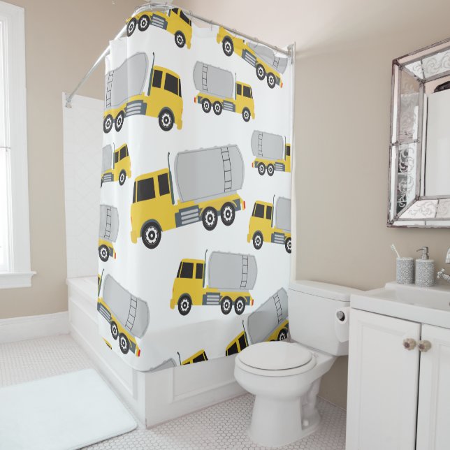 Tanker Truck Transportation Trucks Shower Curtain (In Situ)