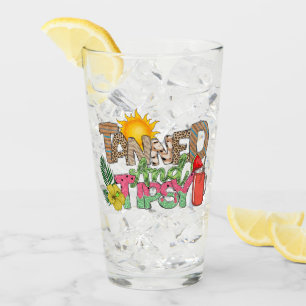 Tanned and Tipsy   Fun Summer Party Design Glass