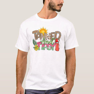 Tanned and Tipsy Fun Summer Party Design T-Shirt