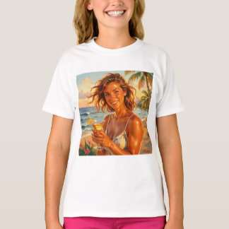 Tanned and Tipsy Party Vibe Beach Glow Art T-Shirt