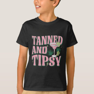 Tanned And Tipsy Summer Vibes Tropical Beach Trip  T-Shirt