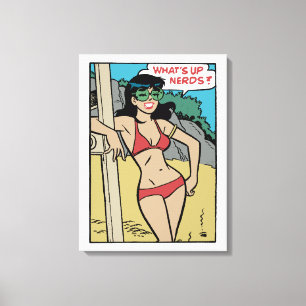 Tanned Beach Bunny Bikini Girl • What's Up Nerds?  Canvas Print