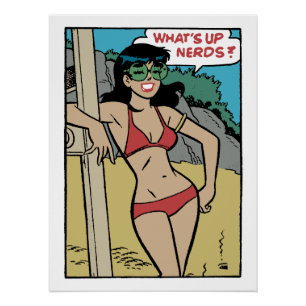 Tanned Beach Bunny Bikini Girl • What's Up Nerds? Poster