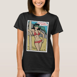 Tanned Beach Bunny Bikini Girl • What's Up Nerds? T-Shirt