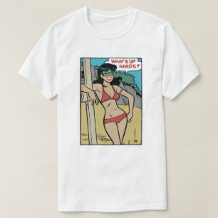 Tanned Beach Bunny Bikini Girl • What's Up Nerds?  T-Shirt