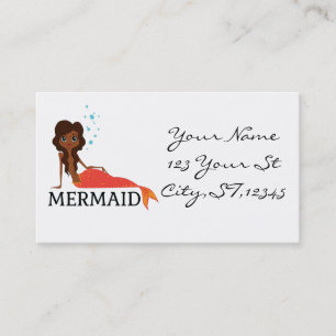Tanned Brunette Mermaid Thunder_Cove Business Card