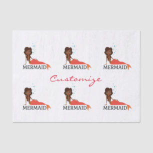 Tanned Brunette Mermaid Thunder_Cove Tissue Paper