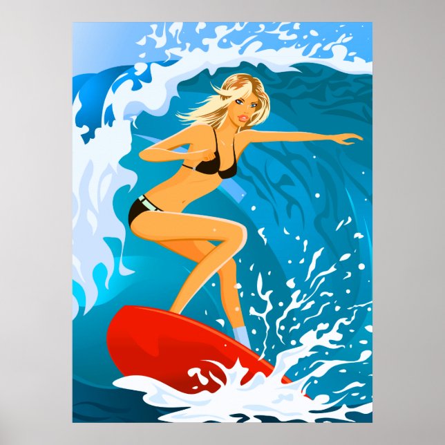 Tanned Surfer Girl Poster (Front)